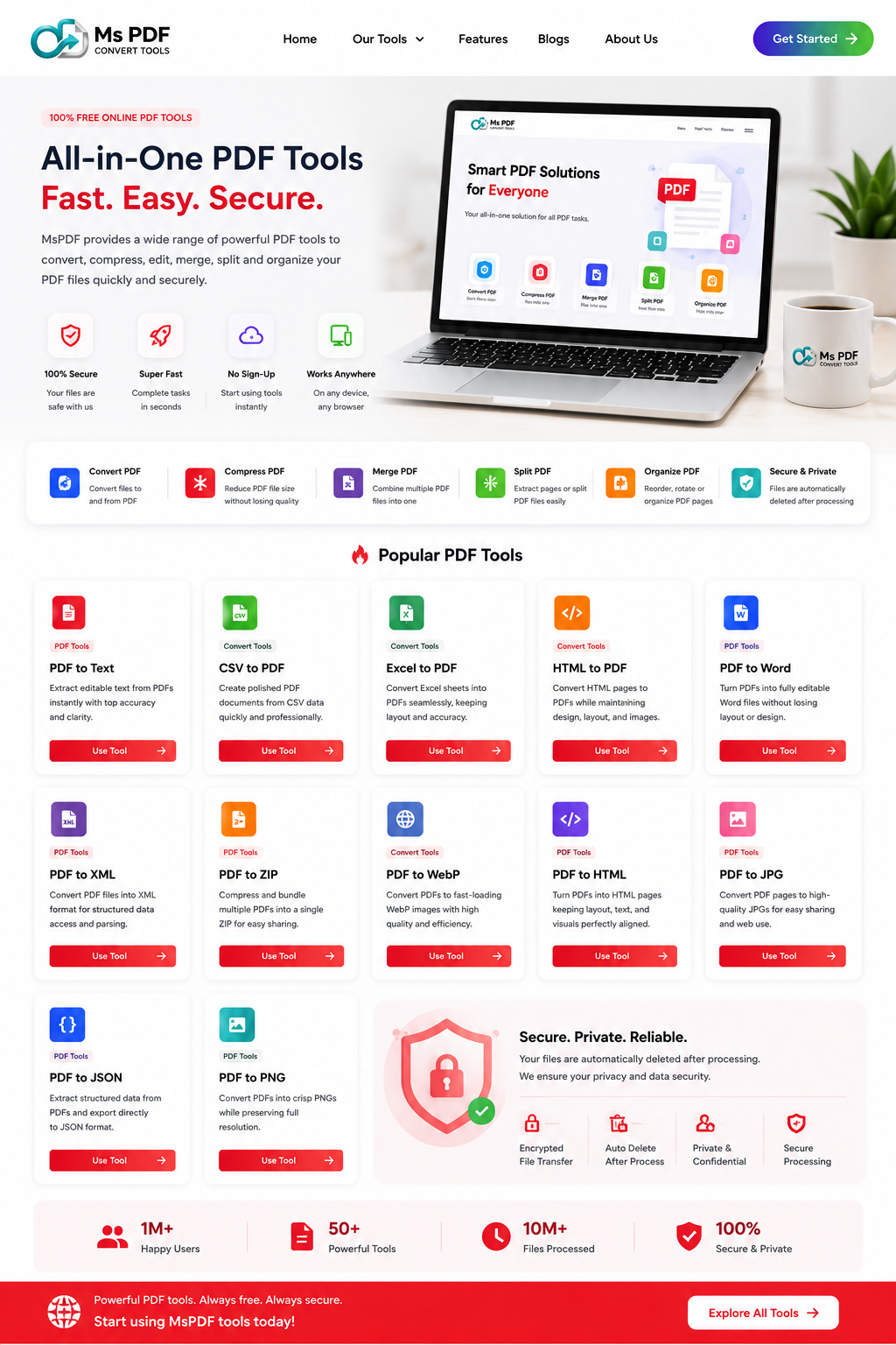 MSPDF – Easy PDF Conversion, Compression, and Document Management Tools